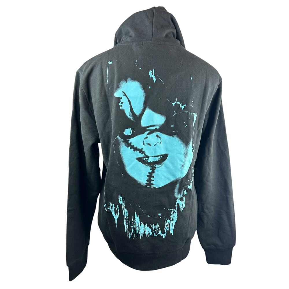 NWT Child's Play Mens Chucky Long Sleeve Fleece Hoodie Wanna Play Graphic Medium - Picture 2 of 10